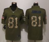 New Nike Detroit Lions 81 Johnson Green Salute To Service Limited Jersey