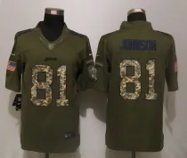 New Nike Detroit Lions 81 Johnson Green Salute To Service Limited Jersey