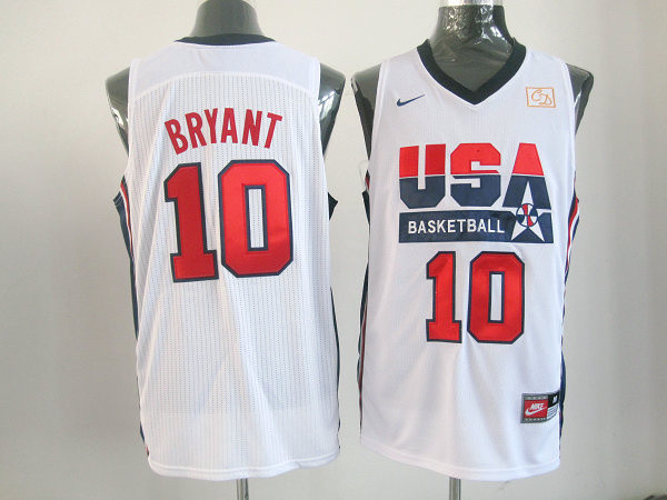 White Bryant Team USA Mesh throwback #10 Jersey