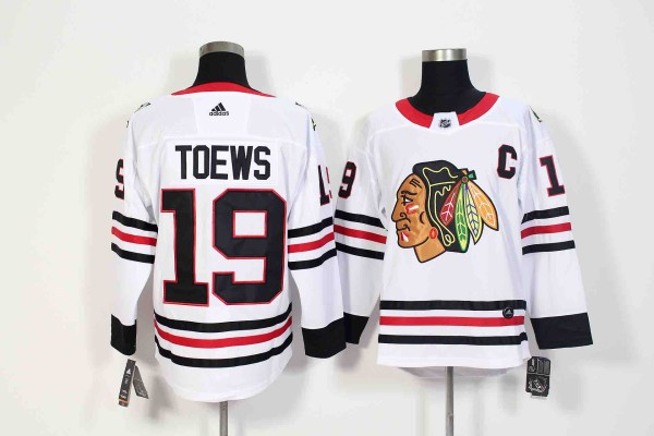 Adidas Chicago Blackhawks #19 Toews White Jersey