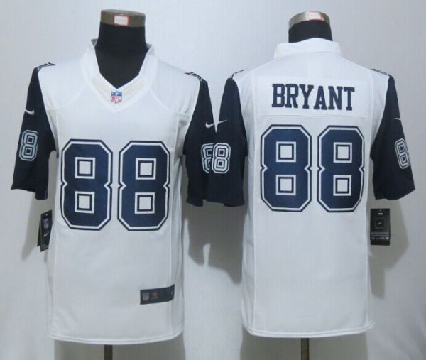 New Nike Dallas Cowboys 88 Bryant White Mens Stitched Limited Rush Jersey