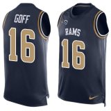 NFL Los Angeles Rams #16 Goff Blue Limited Tank Top Jersey