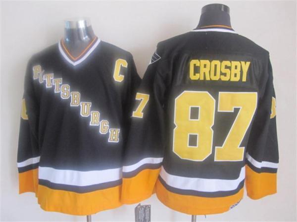 NHL Pittsburgh Penguins #87 Crosby Black 2015 Jersey with C Patch