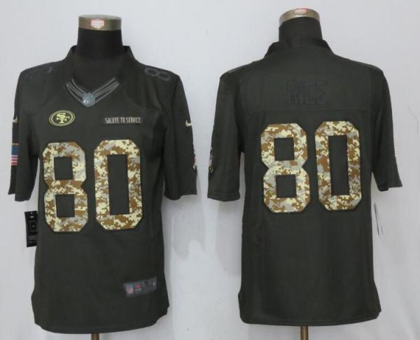 Nike San Francisco 49ers 80 Rice Anthracite Salute To Service Limited Jersey