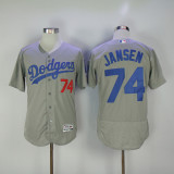 MLB Los Angeles Dodgers #74 Jansen Grey Elite Jersey