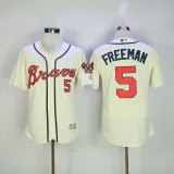 MLB Atlanta Braves #5 Freeman Cream Elite Jersey