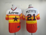 MLB Houston Astros #21 Petite White With Orange Throwback Cooperstown