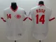 Majestic MLB Cincinnati Reds #14 Rose White Pullover Jersey