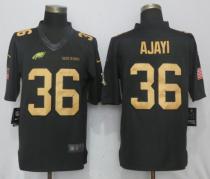 New Nike Philadelphia Eagles 36 Ajayi Gold Anthracite Salute To Service Limited Jersey