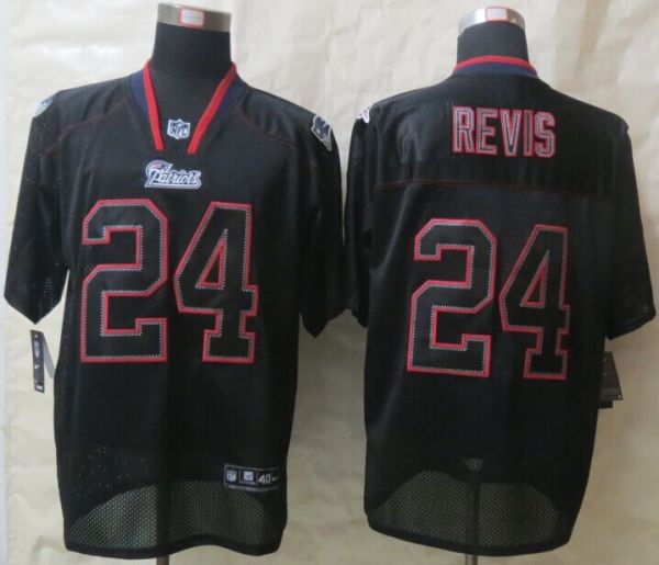 Nike New England Patriots 24 Revis Lights Out Black Elite Jerseys