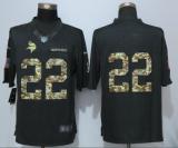 New Nike Minnesota Vikings 22 Smith Anthracite Salute To Service Limited Jersey