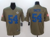 Mens Dallas Cowboys #54 Smith Olive Salute to Service Limited Jersey