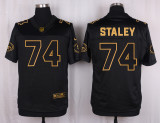 Mens San Francisco 49ers #74 Staley Pro Line Black Gold Collection Jersey