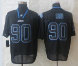 New Nike Detroit Lions 90 Suh Lights Out Black Elite Jersey