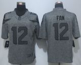 New Nike Seattle Seahawks #12 Fan Gray Mens Stitched Gridiron Gray Limited Jersey