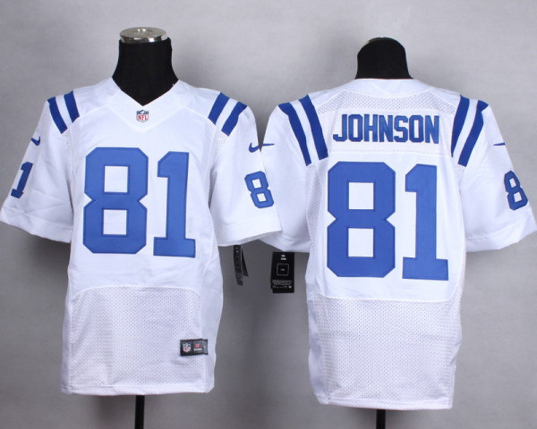 Nike Indianapolis Colts #81 Johnson White Elite Jersey