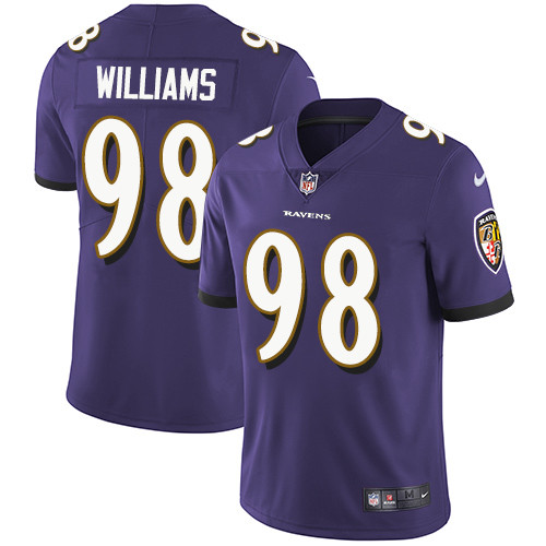 NFL Baltimore Ravens #98 Williams Purple Vapor Limited Jersey