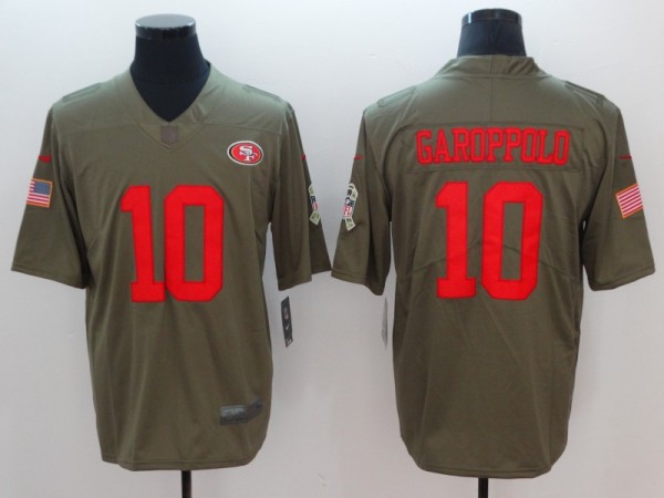 NFL San Francisco 49ers #10 Garoppolo Olive Limited Jersey