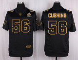 Mens Houston Texans #56 Cushing Pro Line Black Gold Collection Jersey