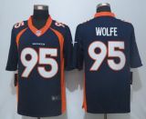 Nike Denver Broncos #95 Wolfe Blue Limited Jerseys