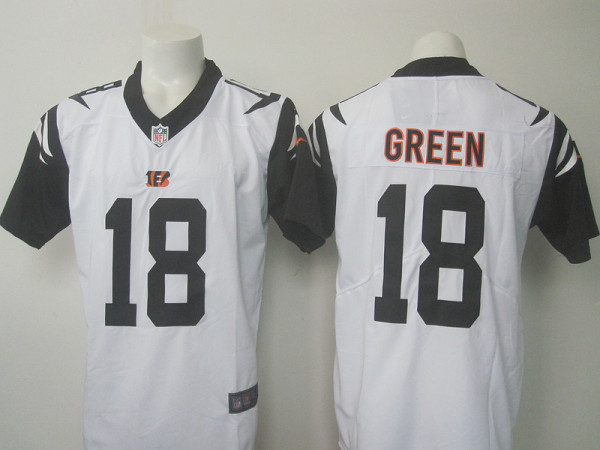 NFL Cincinnati Bengals #18 Green Color Rush White Jersey