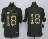 New Nike Cincinnati Bengals 18 Green Anthracite Salute To Service Limited Jersey