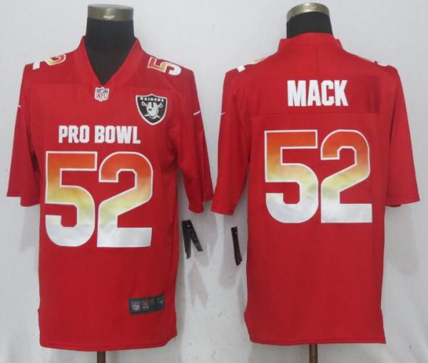 New Nike Oakland Raiders 52 Mack Red Nike Royal 2018 Pro Bowl Limited Jersey