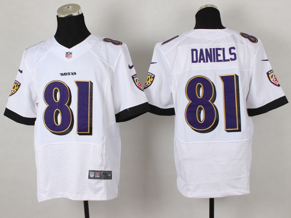 Nike Baltimore Ravens #81 Daniels White Elite Jersey