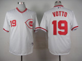 MLB Cincinnati Reds #19 Joey Votto White Pullover Jerseys