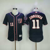 MLB Washington Nationals #11 Zimmerman Blue Elite Jersey