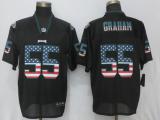 NEW Nike Philadelphia Eagles 55 Graham USA Flag Fashion Black Elite Jersey