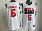 White Durant Team USA throwback #5 Jersey