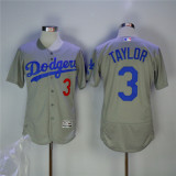MLB Los Angeles Dodgers 3 Taylor Grey Elite Jersey