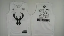 NBA Milwaukee Bucks #34 Antetokounmpo White 2018 All Star Jersey