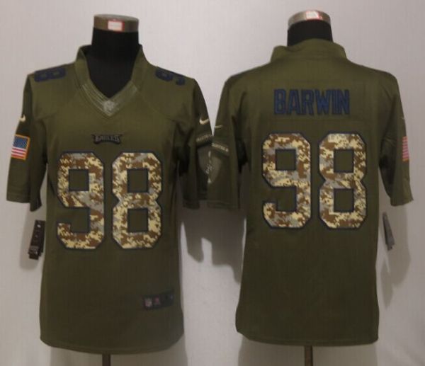 Nike Philadelphia Eagles 98 Barwin Green Salute To Service Limited Jersey