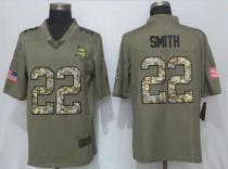 New Nike Minnesota Vikings 22 Smith Olive Camo Carson Salute to Service Limited Jersey