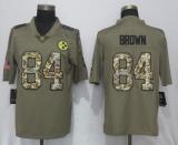 NFL Pittsburgh Steelers #84 Brown Olive Salute to Service Limited Jersey