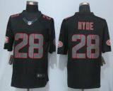 New Nike San Francisco 49ers 28 Hyde Impact Limited Black Jerseys