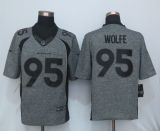 NEW Nike Denver Broncos 95 Wolfe Gray Mens Stitched Gridiron Gray Limited Jersey