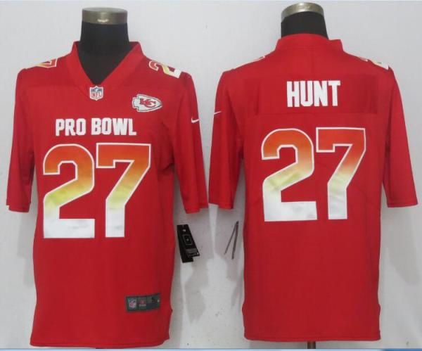 New Nike Kansas City Chiefs 27 Hunt Red Nike Royal 2018 Pro Bowl Limited Jersey