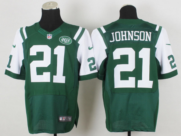 Nike New York Jets #21 Johnson Elite Green Jersey