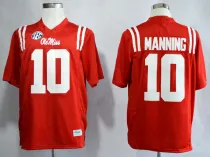 Ole Miss Rebels Eli Manning 10 College Football Jerseys-Red
