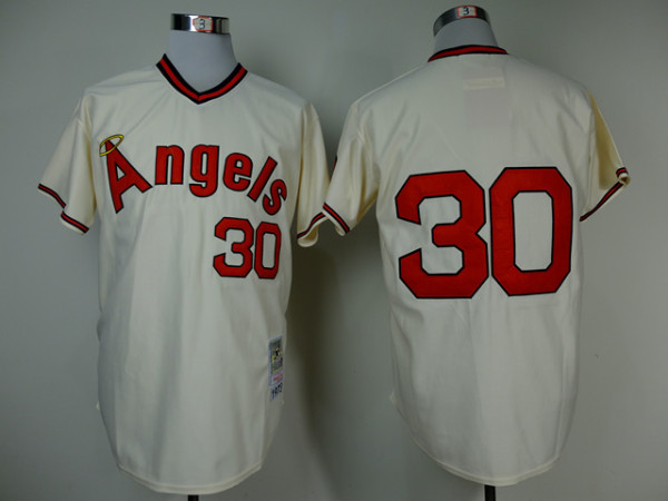 MLB Los Angeles Angels #30 Cream Throwback Jersey