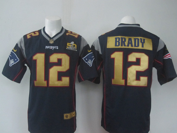 NFL New England Patriots #12 Brady Blue 50th Anniversary Jersey