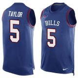 NFL Buffalo Bills #5 Taylor Blue Short Sleeve Limited Tank Top Jersey