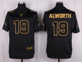 Mens San Diego Chargers #19 Alworth Pro Line Black Gold Collection Jersey