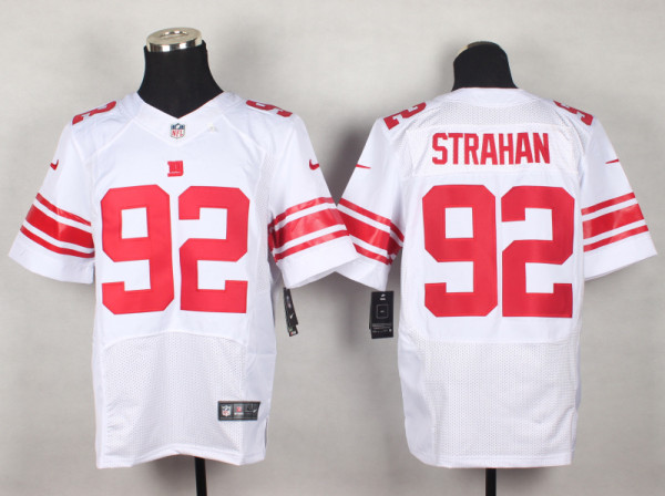 Nike New York Giants #92 Strahan White Elite Jersey