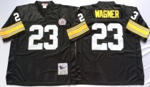 NFL Pittsburgh Steelers #23 Wagner Black Throwback Jersey