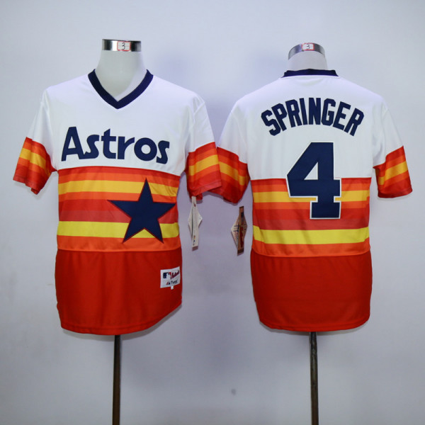 MLB Houston Astros #4 Springer Orange Throwback Jersey