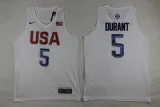 NBA USA #5 Durant White Jersey